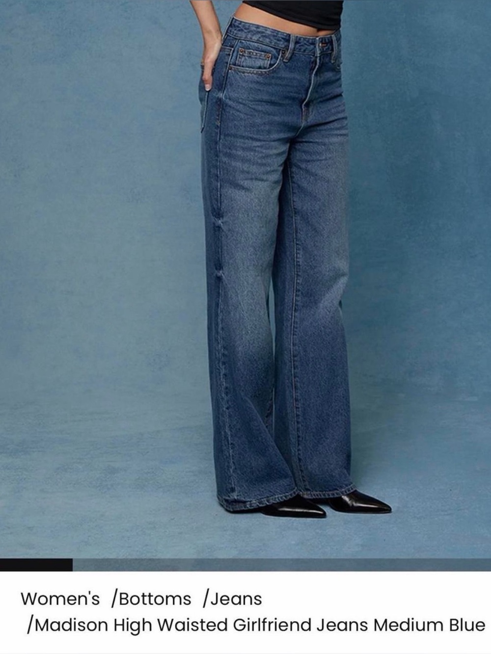 PacSun Wide-Leg High-Rise Jeans in Medium Blue